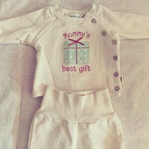Rabbit + Bear Organic Cotton Sweatshirt and Joggers Set/ mommy's best gift